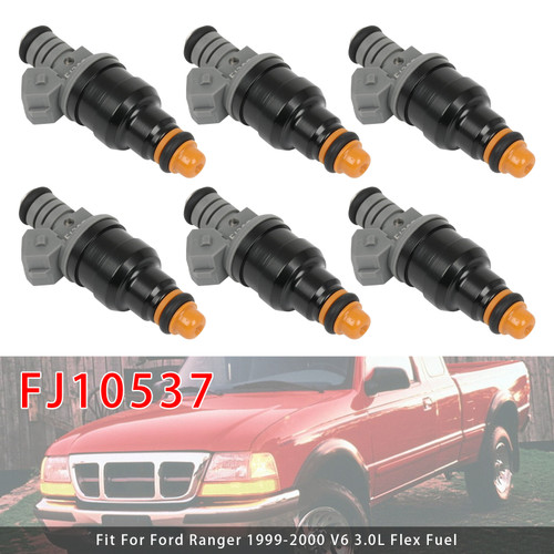 1999-2000 Ford Ranger V6 3.0L Flex Fuel 6Pcs Fuel Injector FJ10537 Generic