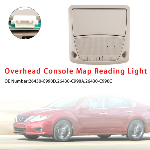 2013-2018 Nissan Altima Sentra Leaf X-TRAIL Bluebird Overhead Console Map Reading Light Gray 26430-C990A Generic