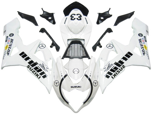 Fairings Suzuki GSXR 1000 White & Black Jordan Racing  (2005-2006)