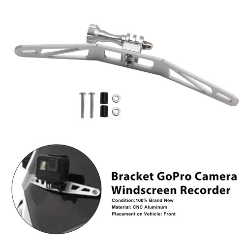 2015-2024 BMW S1000XR Bracket GoPro Camera Windscreen Recorder Silver Generic