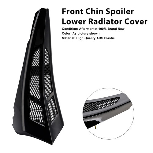 2014-2022 Harley Touring Road Glide Street Glide Front Chin Spoiler Lower Radiator Cover Black Generic