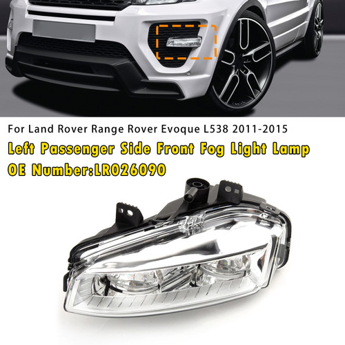 2011-2015 Land Rover Range Rover Evoque L538 Left Passenger Side Front Fog Light Lamp LR026090 Generic