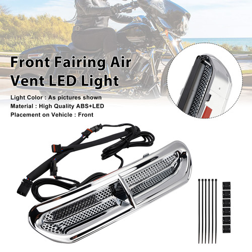 2014-2024 Harley-Davidson Touring Electra Glide 1 Set Fairing Air Vent LED Light Chrome Generic