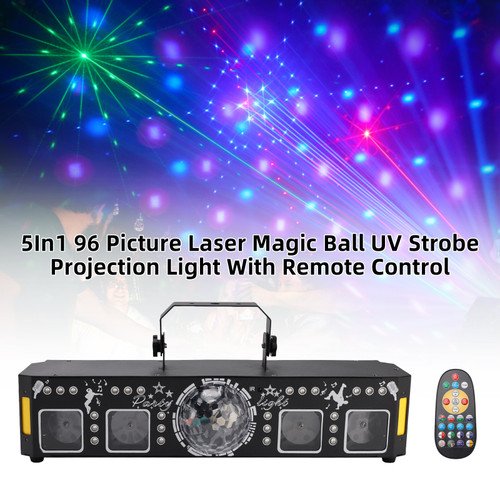 5In1 96 Picture Laser Magic Ball UV Strobe Projection Light With Remote Control