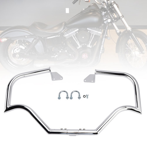 2006-2017 Fat Bob FXDF Engine Guard Crash Bar Frame Protector Bumper Chrome Generic