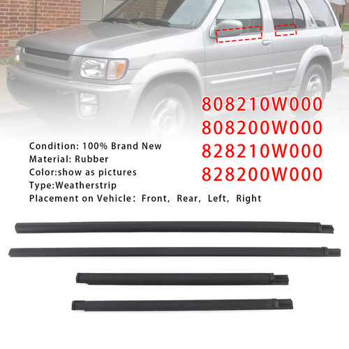 1995-2004 Nissan Pathfinder 4PCS Weatherstrip Door Belt Seal Out 80821-0W000 Generic