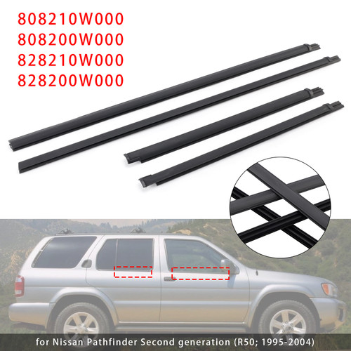 1995-2004 Nissan Pathfinder 4PCS Weatherstrip Door Belt Seal Out 80821-0W000 Generic