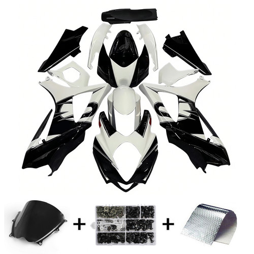 2007-2008 Suzuki GSXR 1000 Black & White GSXR Racing Amotopart Fairings Customs Fairing