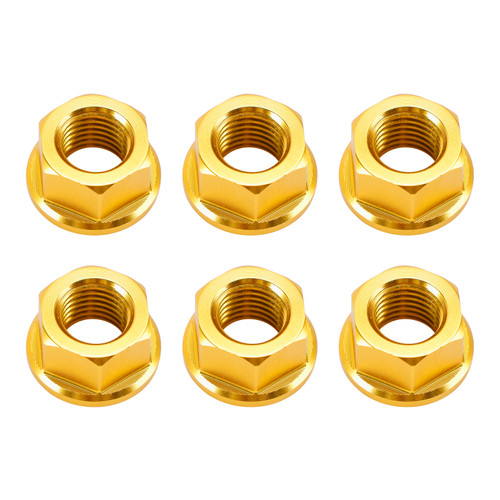 CNC Aluminum Rear Sprocket Carrrier Flange Nuts Set M10x1.25 Gold