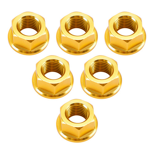 CNC Aluminum Rear Sprocket Carrrier Flange Nuts Set M10x1.25 Gold