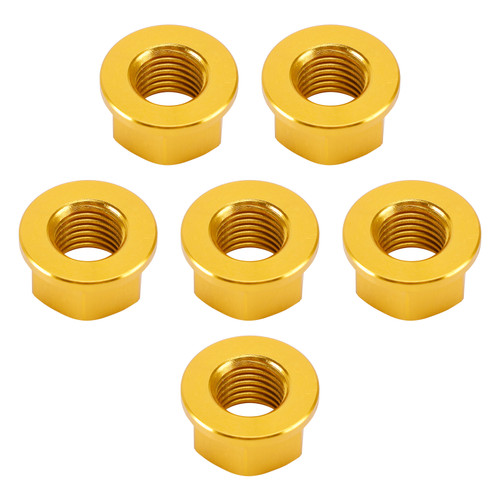 CNC Aluminum Rear Sprocket Carrrier Flange Nuts Set M10x1.25 Gold