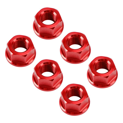 CNC Aluminum Rear Sprocket Carrrier Flange Nuts Set M10x1.25 Red