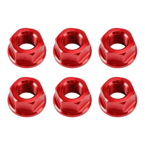 CNC Aluminum Rear Sprocket Carrrier Flange Nuts Set M10x1.25 Red