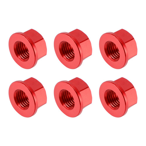 CNC Aluminum Rear Sprocket Carrrier Flange Nuts Set M10x1.25 Red