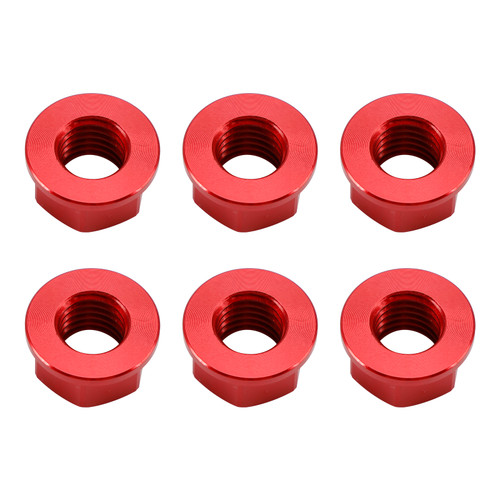 CNC Aluminum Rear Sprocket Carrrier Flange Nuts Set M10x1.5mm Red