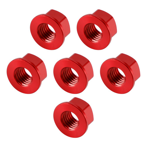 CNC Aluminum Rear Sprocket Carrrier Flange Nuts Set M10x1.5mm Red