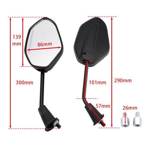 2017-2022 Honda Dio 110 SCV110 Rearview Mirrors Left and Right M8 88110-KZK-F01 Generic