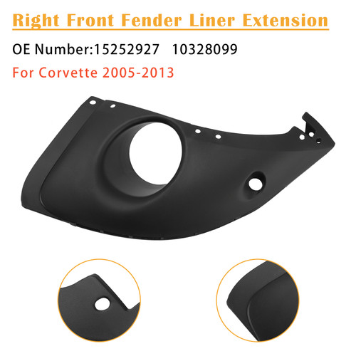 2005-2013 Chevy Corvette Right Front Fender Liner Extension 15252926 10328100 Generic