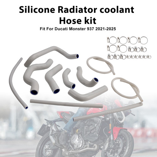 2021-2025 Ducati Monster 937 Silicone Radiator coolant Hose kit White Generic