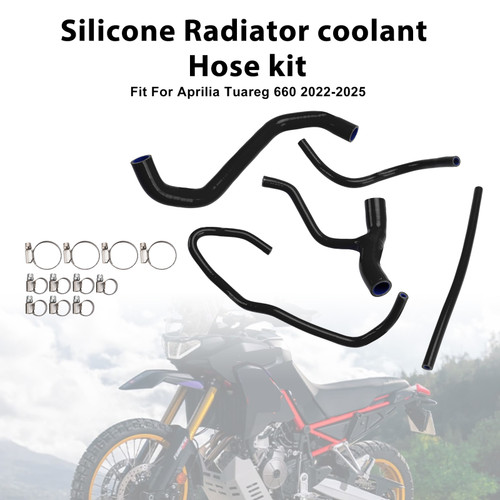 2022-2025 Aprilia Tuareg 660 Silicone Radiator coolant Hose kit Black Generic