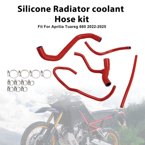 2022-2025 Aprilia Tuareg 660 Silicone Radiator coolant Hose kit Red Generic