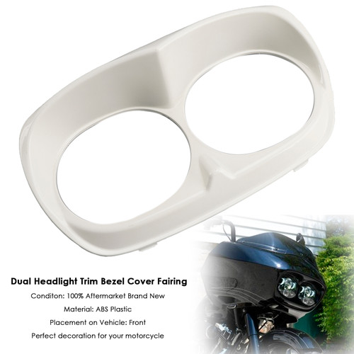 2010-2013 H-D headlight assembly Dual Headlight Trim Bezel Cover Fairing White Generic