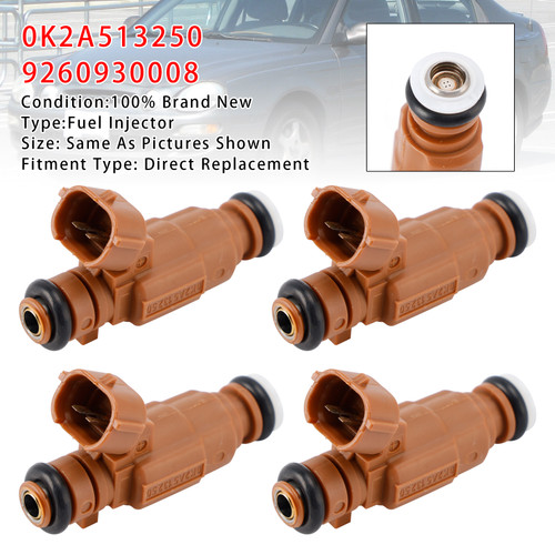 2000-2004 Kia Spectra L4 1.8L 4Pcs Fuel Injector 0K2A513250 9260930008 Generic