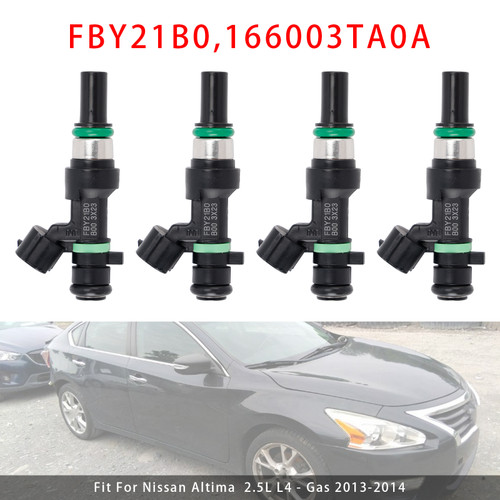 2013 2015-2016 Nissan X-Trail 2.5L L4 Gas 4Pcs Fuel Injector FBY21B0 166003TA0A Generic