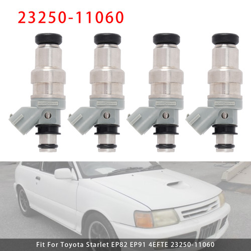 Toyota Starlet EP82 EP91 4EFTE 4Pcs Fuel Injector 23250-11060 Generic