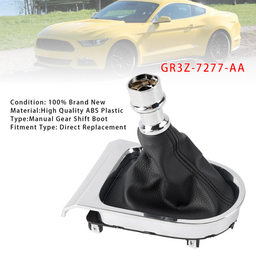 2015-2017 Ford Mustang Manual Gear Shift Boot Chrome Sync Trim GR3Z-7277-AA Generic