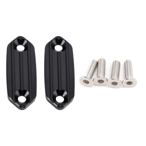 2013-2026 Kawasaki Ninja ZX-6R ZX636 CNC Racing Mirror Block Off Blanking Plates Black Generic