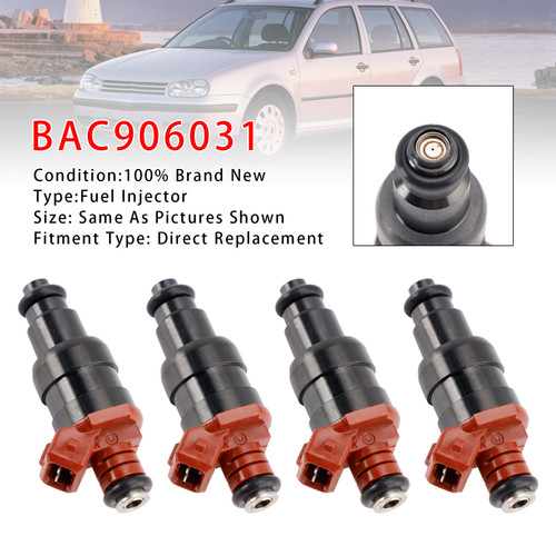 1993-2005 Volkswagen Combi Derby Jetta Panel Van L4 1.8L 4Pcs Fuel Injector BAC906031 Generic
