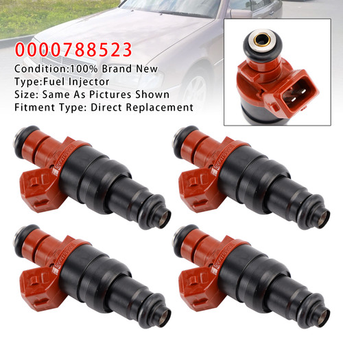 1993-1998 Mercedes-Benz W210 S210 W202 W124 C208 C230 4Pcs Fuel Injector 0000788523 Generic