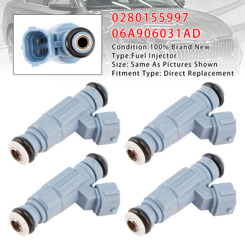 Audi 4Pcs Fuel Injector 0280155997 06A906031AD Generic
