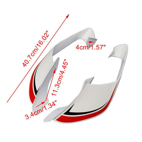 2021-2024 Yamaha YZF R1 R1M Front Side Winglets White+Red Generic