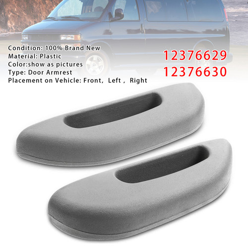 1996-2002 Chevrolet Express 1500 2500 3500 2PCS Door Armrest Pull Handle Cover Grey Generic