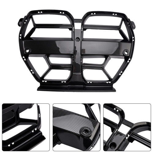 2021-2026 BMW M3 G80 M4 G82 CSL Style Front Bumper Grille Gloss Black Generic