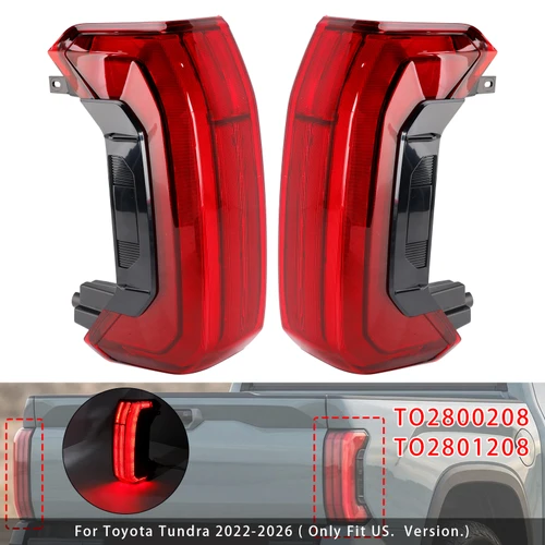 2022-2026 Toyota Tundra Left+Right LED Sequential Tail Lights Brake Lamps Generic