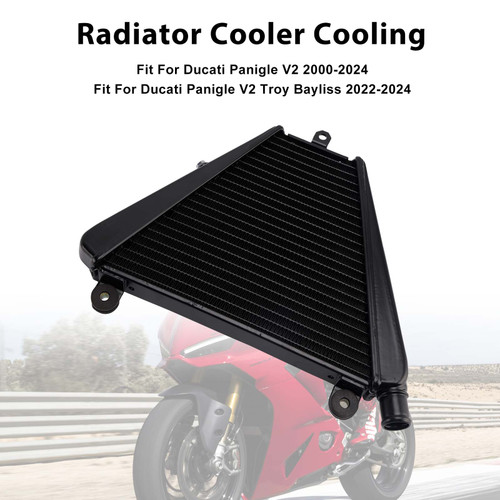 2000-2024 Ducati Panigle V2 Radiator Cooler Black Generic