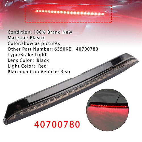 2010-2015 Peugeot RCZ Rear Third Brake Light Lamp 40700780 Black Generic
