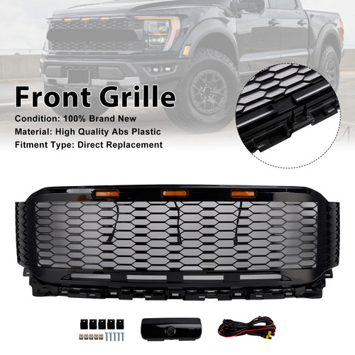 2021-2023 Ford F150 Replacement ABS Front Bumper Grille Raptor W/ LED Generic
