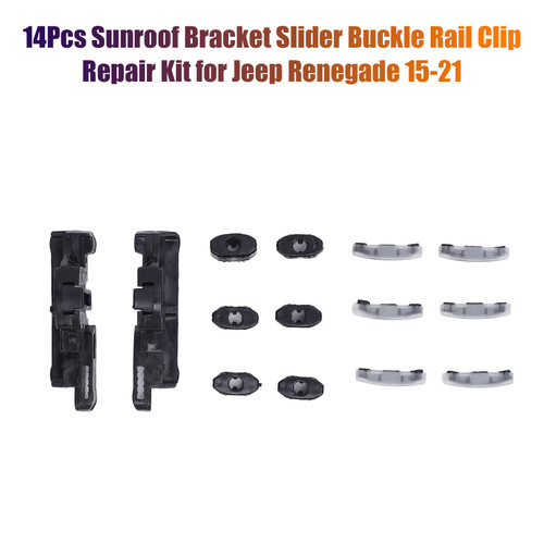 2015-2021 Jeep Renegade 14Pcs Sunroof Bracket Slider Buckle Rail Clip Repair Kit 77368445 Generic