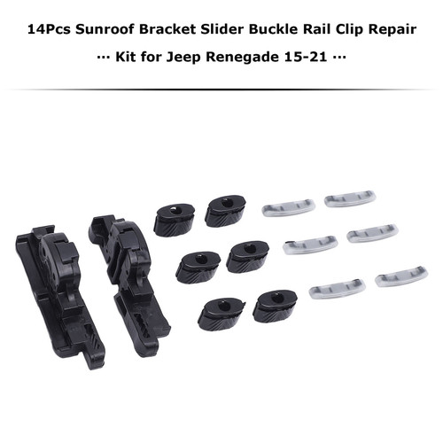 2015-2021 Jeep Renegade 14Pcs Sunroof Bracket Slider Buckle Rail Clip Repair Kit 77368445 Generic