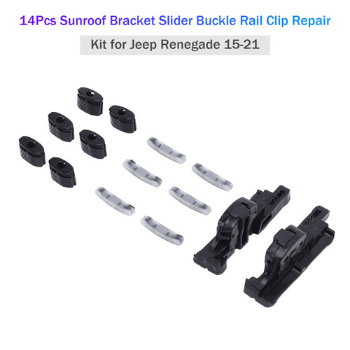 2015-2021 Jeep Renegade 14Pcs Sunroof Bracket Slider Buckle Rail Clip Repair Kit 77368445 Generic