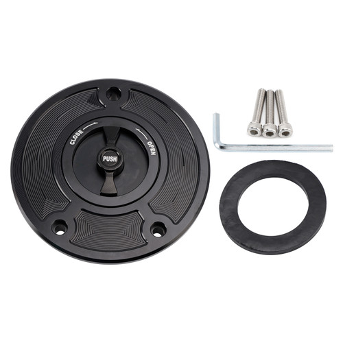2003-2006 Kawasaki Ninja ZX-6R ZX636 Quick Release Keyless Fuel Gas Cap 118mm Black Generic
