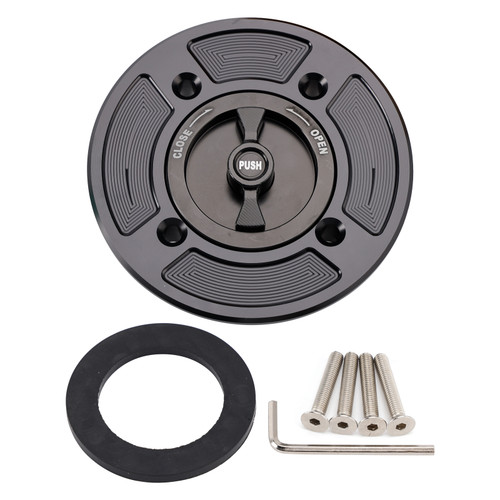 2024-2026 Kawasaki Ninja 500 Quick Release Keyless Fuel Gas Cap 112mm Black Generic