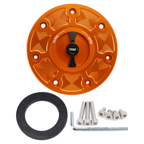 2017-2025 RC 125 390 Quick Release Keyless Fuel Gas Cap 115mm Orange Generic