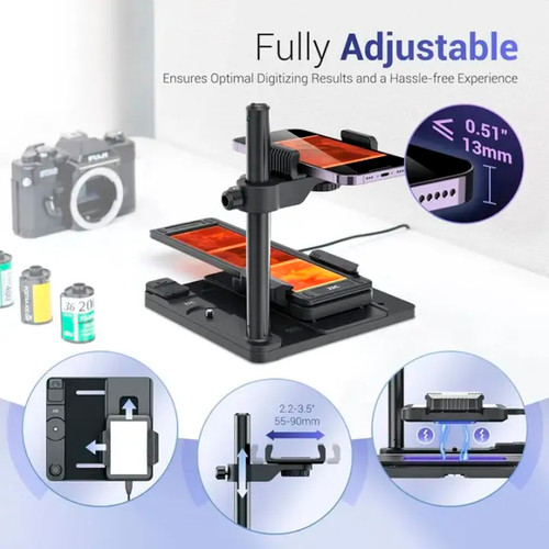 JJC Mobile Negative Film Scanner 35mm 120 Film Scanner Set Adjustable Backlight