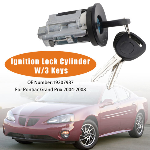 2004-2008 Pontiac Grand Prix Ignition Lock Cylinder W/3 Keys 19207987 Generic