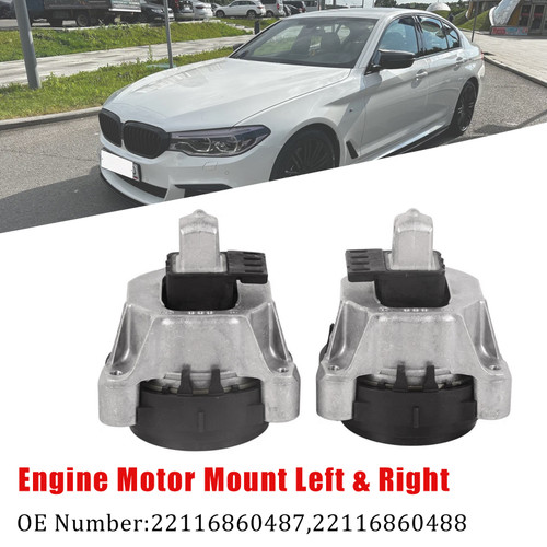 2017-2019 BMW 530i 2.0L 2Pcs Engine Motor Mount Left & Right 22116860487 Generic